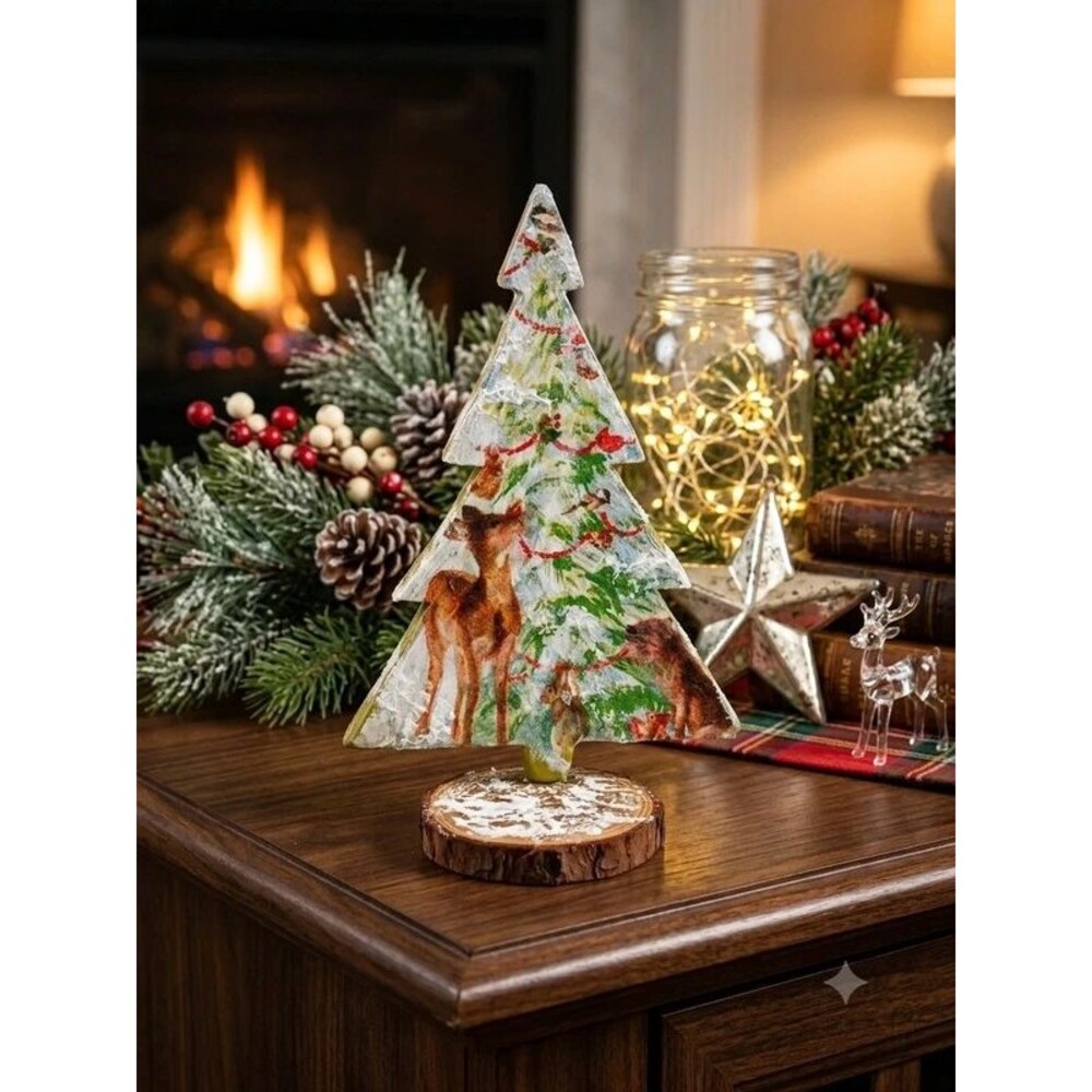 Small handcrafted Christmas tree